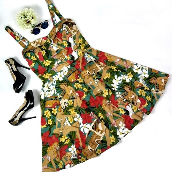 Miss Lulo Dresses & Skirts - Miss Lulo pinup dress with matching mask!